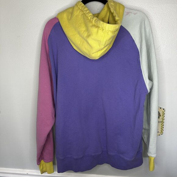 Teddy Fresh Womens Hoodie Pullover Sweatshirt Pastel Color Block Large XL Gen Z - Picture 11 of 14